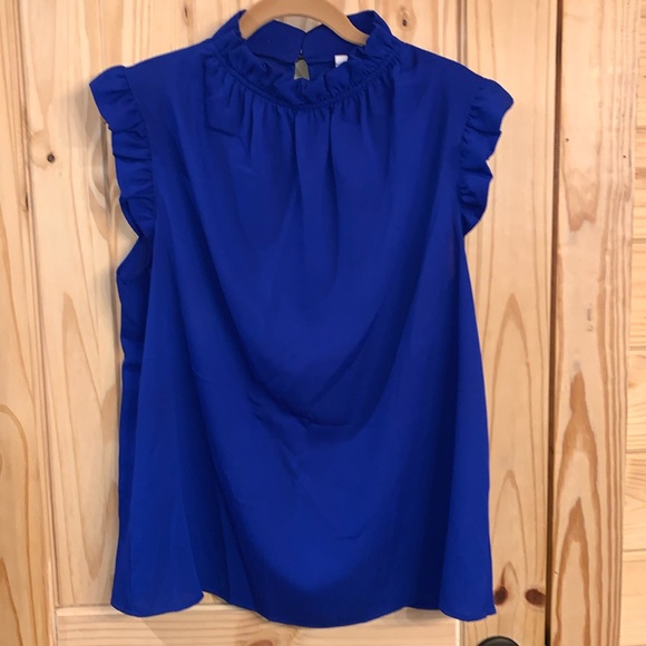 2 Hearts Tops - 2Hearts Blue Sleeveless Top Size Large